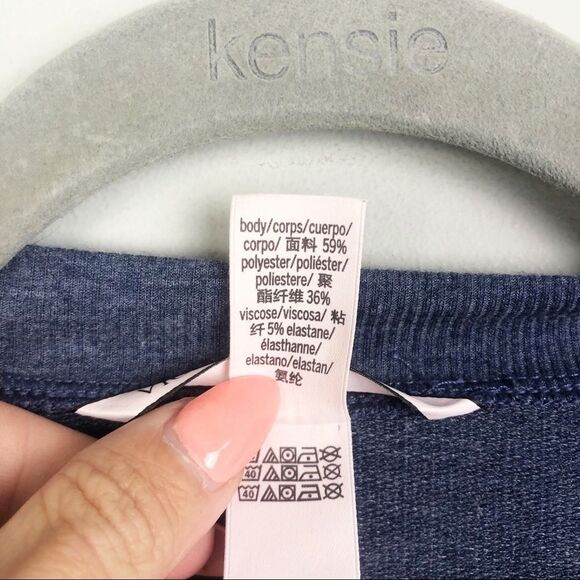 VICTORIA’S SECRET | Navy Blue Loungewear Sweatshirt Lace Up Sleeves Women’s M - Picture 7 of 8